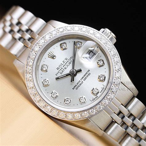 ladies silver diamond rolex|ladies diamond Rolex for sale.